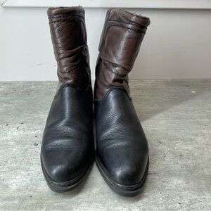 Bastien Waterproof Leather Boots Women 7.5 Black Brown Made in Canada Buckle